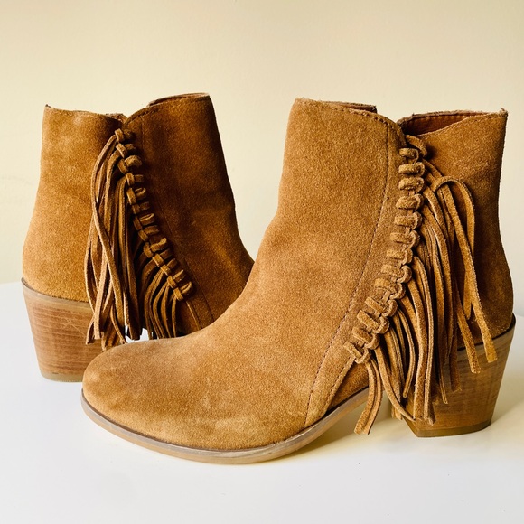 Kenneth Cole Reaction Shoes - Kenneth Cole Reaction Brown Suede Fringe Booties